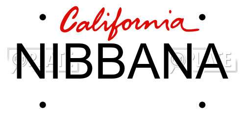 NIBBANA California License Plate