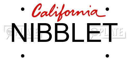 NIBBLET California License Plate