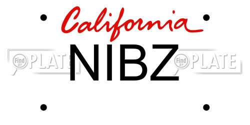 NIBZ California License Plate