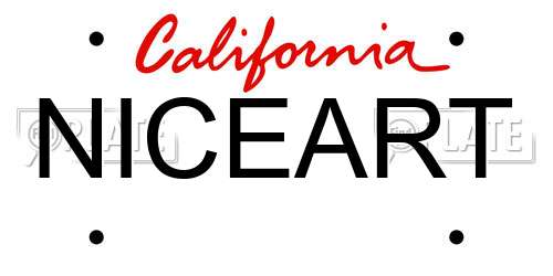 NICEART California License Plate