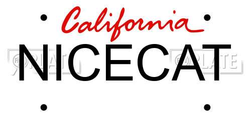 NICECAT California License Plate