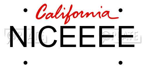 NICEEEE California License Plate