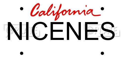 NICENES California License Plate