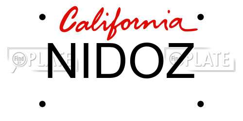 NIDOZ California License Plate