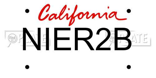 NIER2B California License Plate