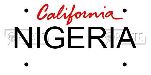 NIGERIA California License Plate