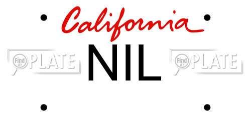 NIL California License Plate