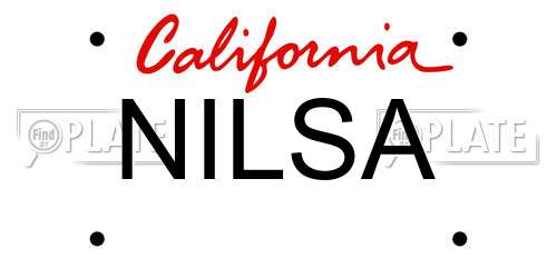 NILSA California License Plate