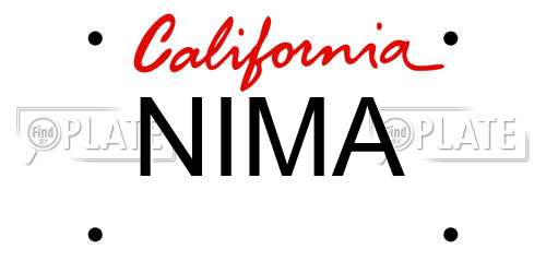 NIMA California License Plate