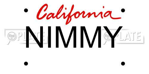 NIMMY California License Plate