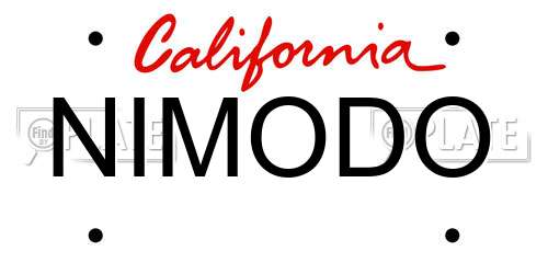 NIMODO California License Plate