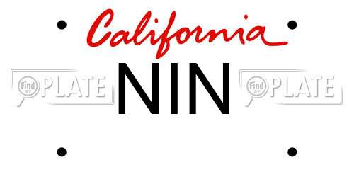 NIN California License Plate