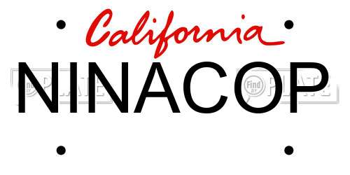 NINACOP California License Plate