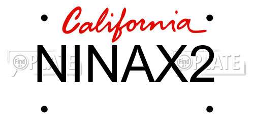 NINAX2 California License Plate