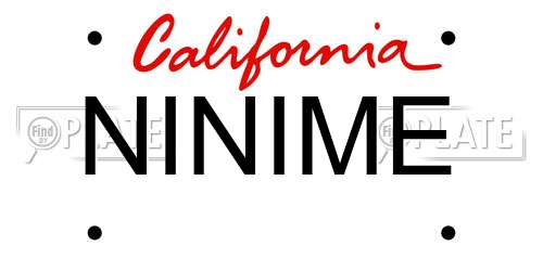 NINIME California License Plate
