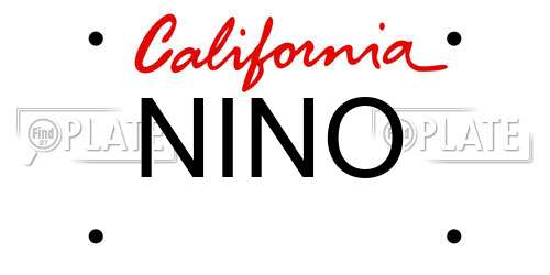 NINO California License Plate
