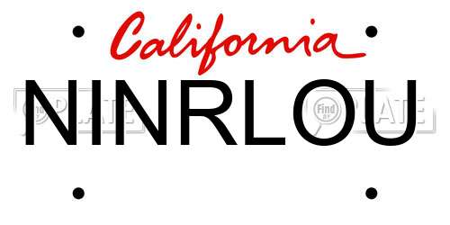 NINRLOU California License Plate