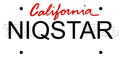 NIQSTAR California License Plate