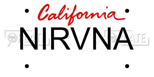 NIRVNA California License Plate