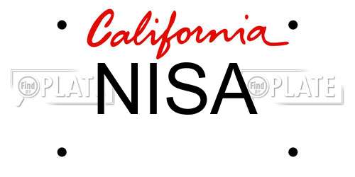NISA California License Plate