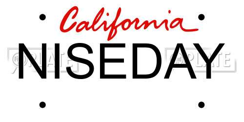 NISEDAY California License Plate
