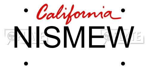 NISMEW California License Plate