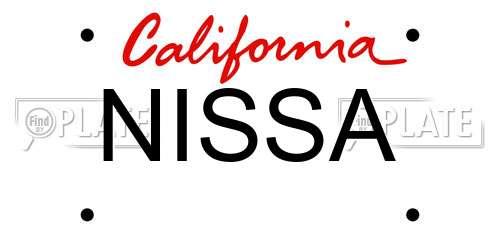 NISSA California License Plate