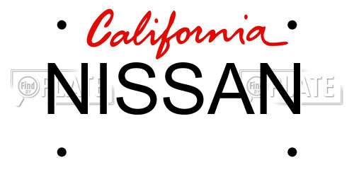NISSAN California License Plate