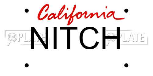 NITCH California License Plate