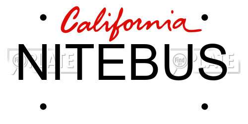 NITEBUS California License Plate