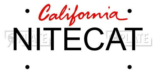NITECAT California License Plate