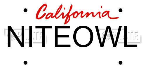 NITEOWL California License Plate