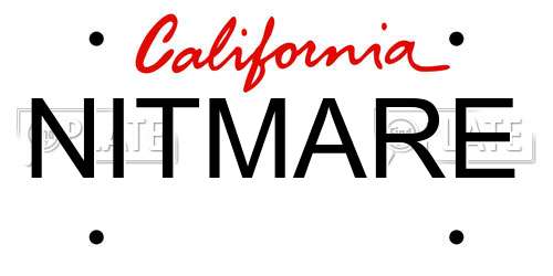 NITMARE California License Plate