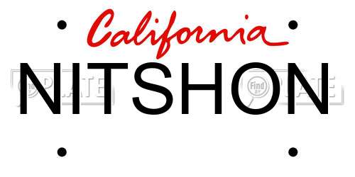 NITSHON California License Plate