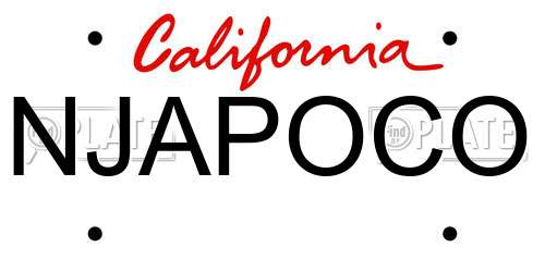 NJAPOCO California License Plate
