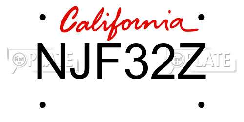 NJF32Z California License Plate