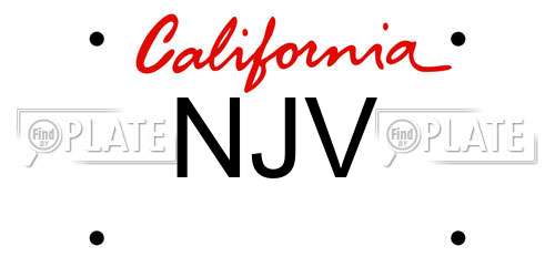 NJV California License Plate