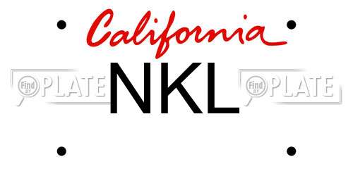 NKL California License Plate