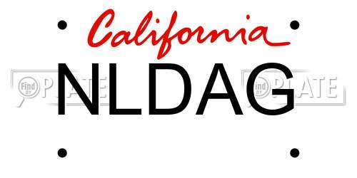 NLDAG California License Plate