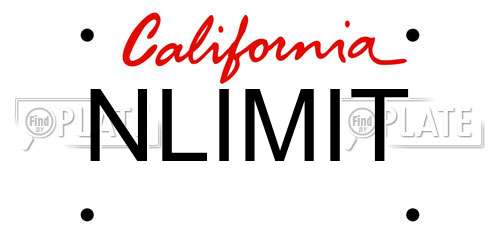 NLIMIT California License Plate