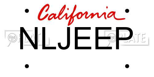 NLJEEP California License Plate