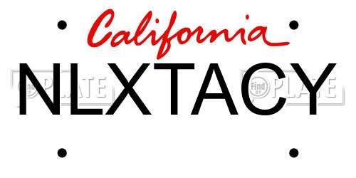 NLXTACY California License Plate