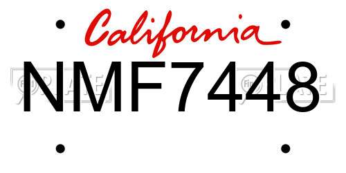 NMF7448 California License Plate