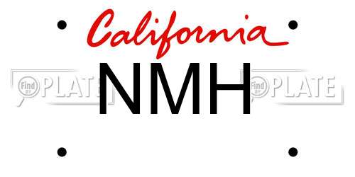 NMH California License Plate