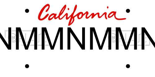 NMMNMMN California License Plate