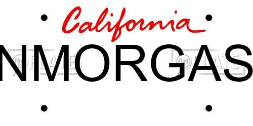 NMORGAS California License Plate