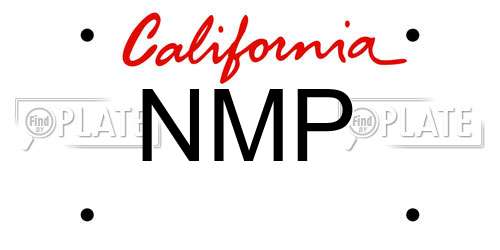 NMP California License Plate