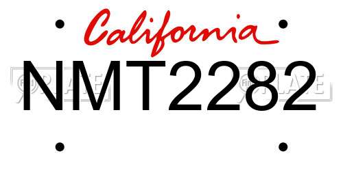 NMT2282 California License Plate