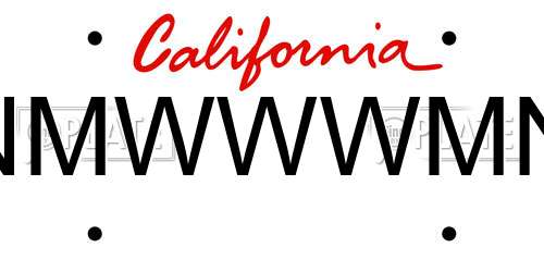 NMWWWMN California License Plate