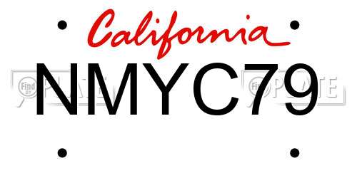 NMYC79 California License Plate